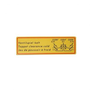 356 Aufkleber Ventilspiel Gebläsekasten (Normal, Super, 356C, 912)