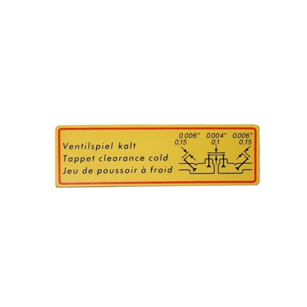 356 Aufkleber Ventilspiel Gebläsekasten (Normal, Super, 356C, 912)