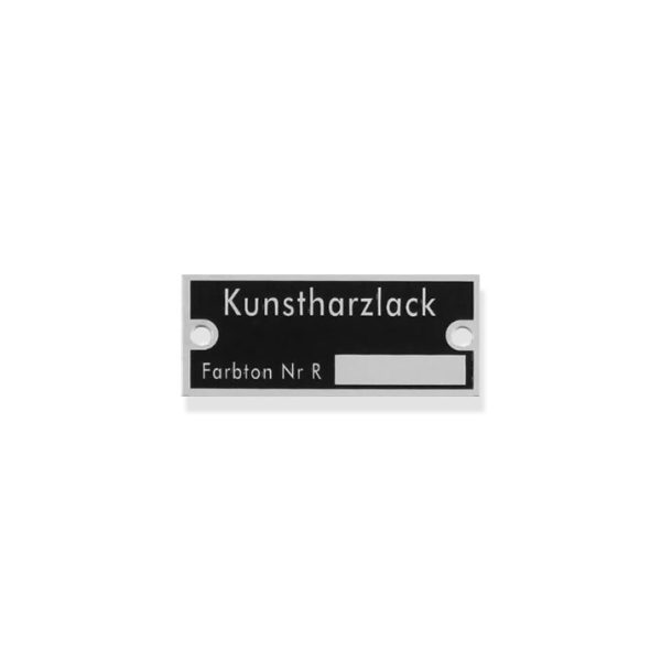 356 A, B und C Schild Farbtonummernschild für Reutter Modelle